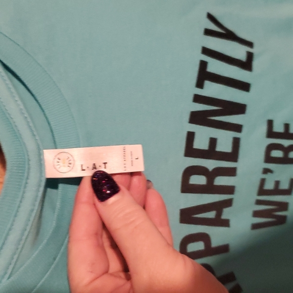 NWOT Friends Funny sassy trouble t shirt top Large - Picture 3 of 3